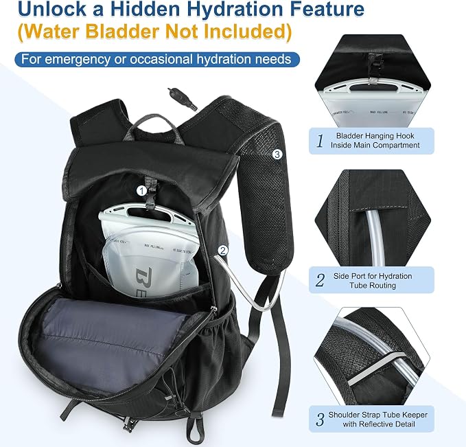 BECOJADDE Hiking Backpack 20L Small Backpack Packable Day pack Water Resistant - Image 5