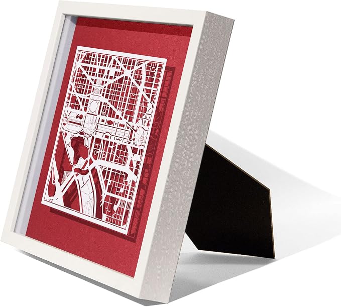 O3 Design Studio Washington D.C. Cut Map Framed, 9x9 inches, Paper Cutting Art - Image 2