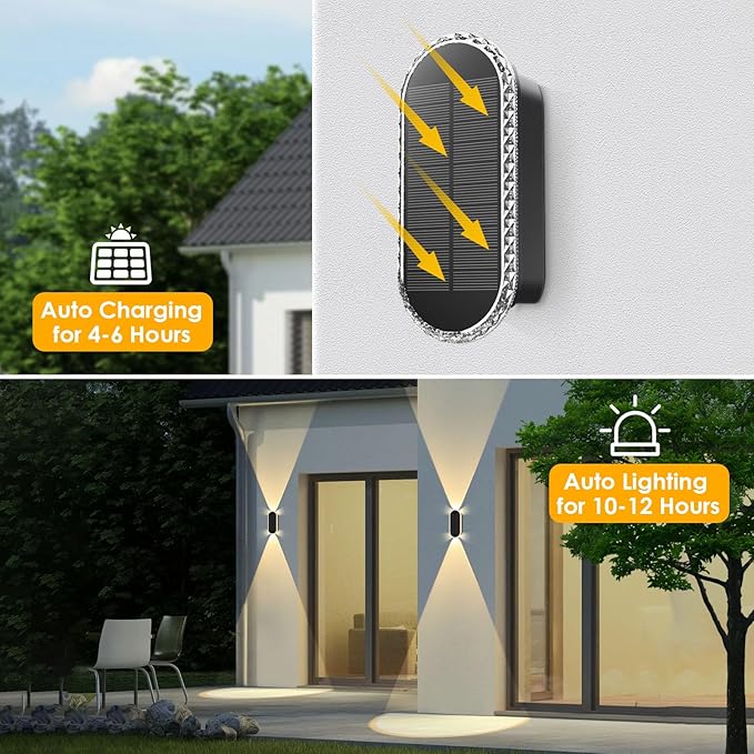LIANGLOME 2PK Solar Fence Lights Outdoor - Image 3
