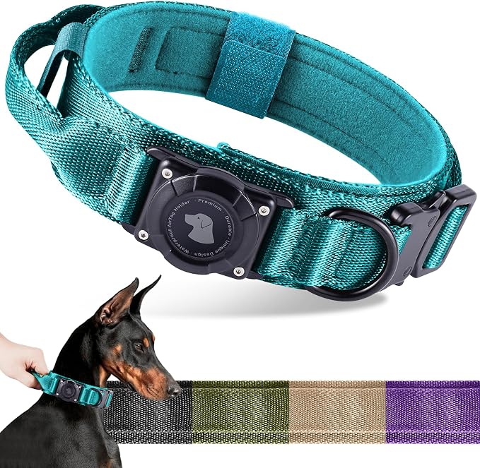 2026 Upgrade Waterproof AirTag Dog Collar, Military Tactical Dog Collar by ODOKELE