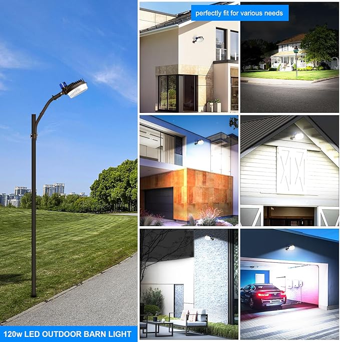 ledmo 120W LED Barn Light Dusk to Dawn Outdoor Lighting 18000lm 5000K LED - Image 8