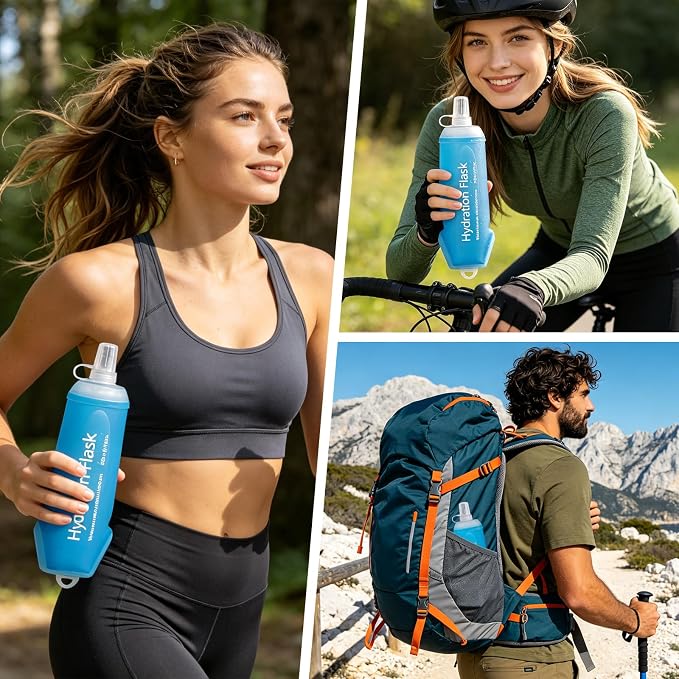 2Pcs 500ml Soft Flask, TPU Collapsible Soft Water Bottle - Image 7