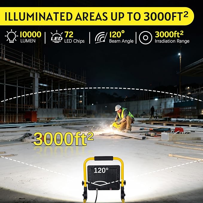 10000LM LED Work Light: Portable Work Light - Image 5