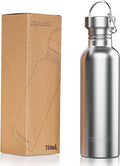 TRIPLE TREE 26 OZ Uninsulated Single Walled Stainless Steel Sports Water Bottle by TRIPLETREE