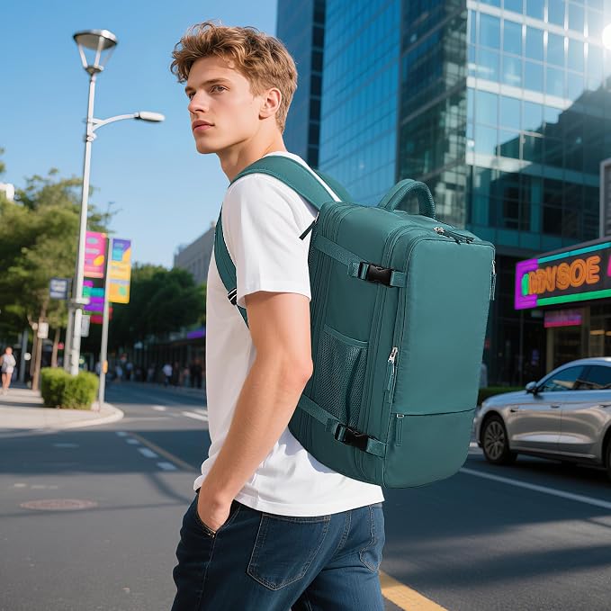 Sinaliy Travel Backpack for Men, 40L Carry On Backpack, 17 Inch Laptop Backpack - Image 2