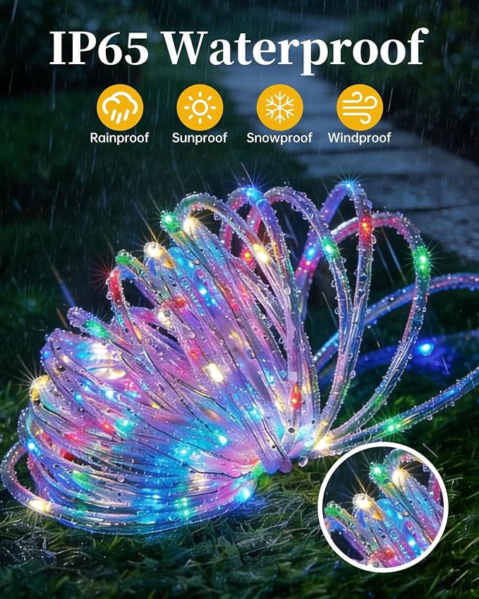 MERRIMAX M Solar Rope Lights Outdoor, 72FT 200LED Solar String Lights - Image 2
