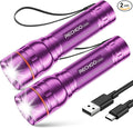 Rechargeable Flashlight 2 Pack, Bright Military Grade Torch Light High Lumens by RECHOO