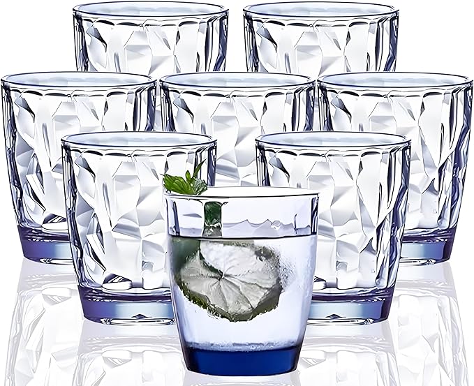 10 Oz Unbreakable Tritan Drinking Glasses Shatterproof Acrylic Glasses by VEILEDGEM