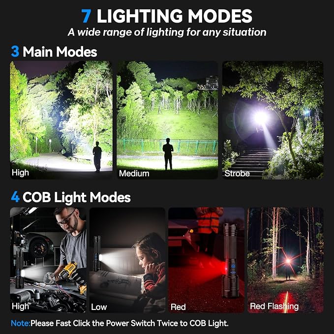 Flashlight Rechargeable 99, 000 High Lumen - Image 5