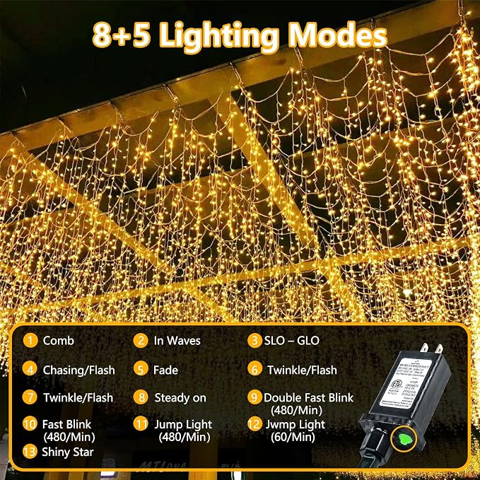115FT 300LED Warm White Christmas String Fairy Lights Indoor/Outdoor, Waterproof - Image 2