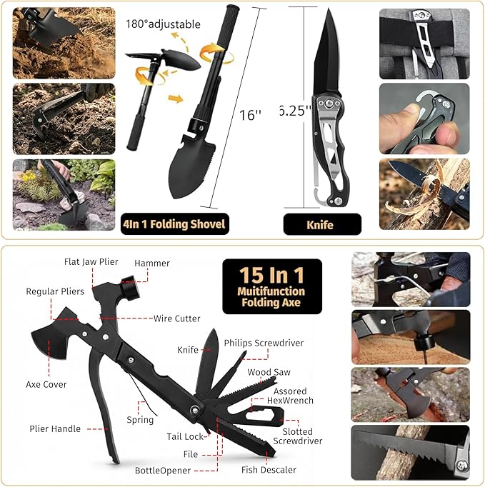 Survival Kit, Emergency Kit for Earthquake, Outdoor Adventure, Gifts for Men - Image 3