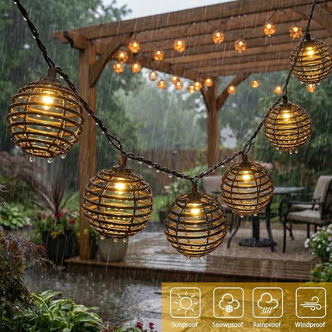 Vigdur Patio String Lights Outdoor, Connectable Indoor String Light - Image 4