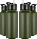VEGOND 32 oz Insulated Water Bottle Bulk Stainless Steel Metal Water Bottles by VEGOND