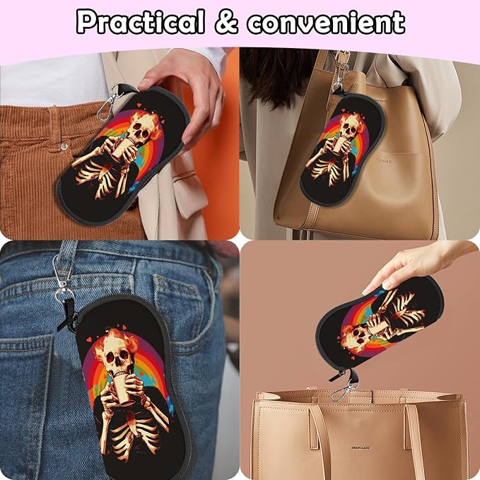 Glasses Case Sunglasses Eyeglass Soft Case Zipper Light Neoprene Pouch - Image 7