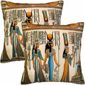 Old Egyptian Empire Couch Pillow Covers 18 X 18 0 Set of 2 Pillowcases Square by Unknown