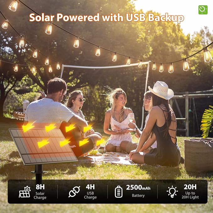 KYY 54 FT Solar String Lights Outdoor - Image 6