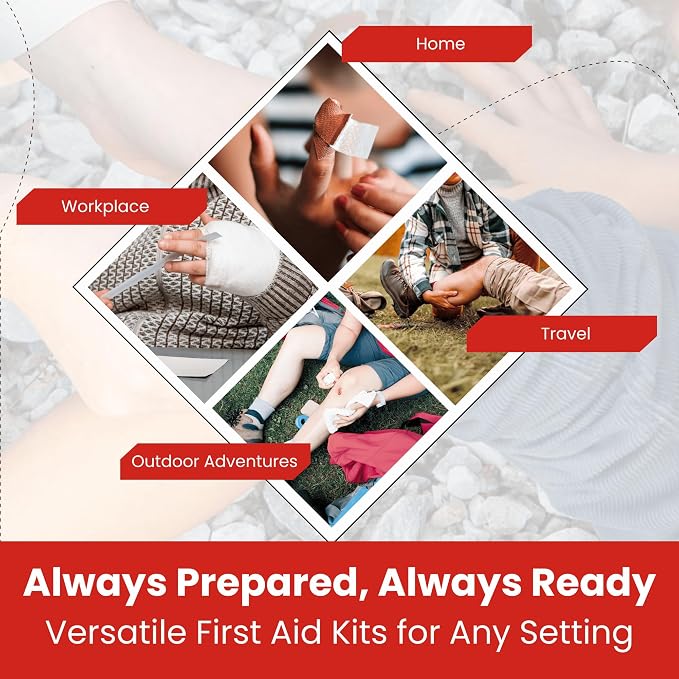 M2 BASICS Mini First Aid Kit Bulk Multi Pack, 10 Pack, 50 per Kit, 500 Total - Image 7