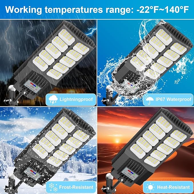 Solar Street Lights Outdoor Waterproof Dusk to Down - Image 3