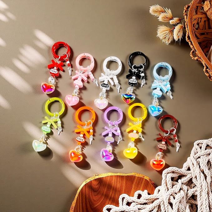 Carabiner Clip 48Pcs Orange Metal Key Ring Clip Circle Keychain Rings Bulk - Image 5