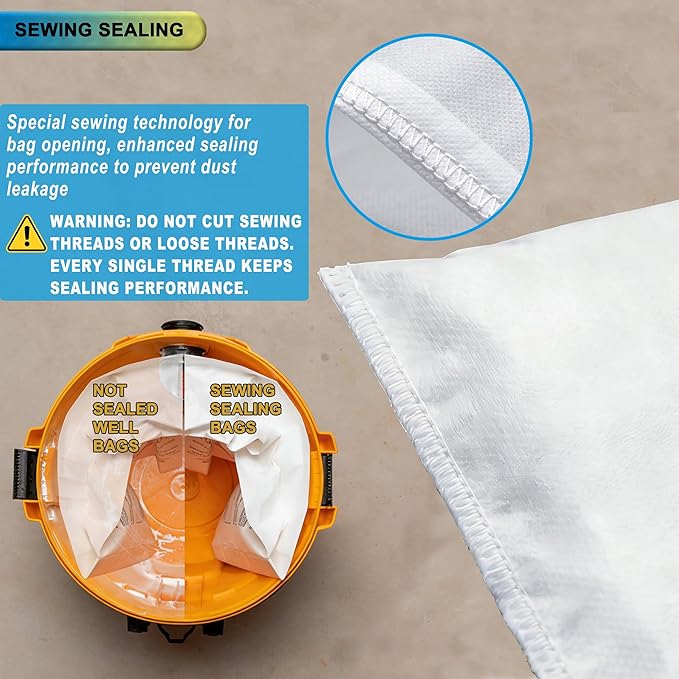 6 Pack VF3501 Replacement for Rigid Shop Vac bags 4 Gallon Size C, compatible - Image 6