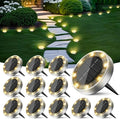 Peasur Mini Solar Ground Lights Outdoor, 12 Pack Flat Solar Powered Disc Lights by Peasur