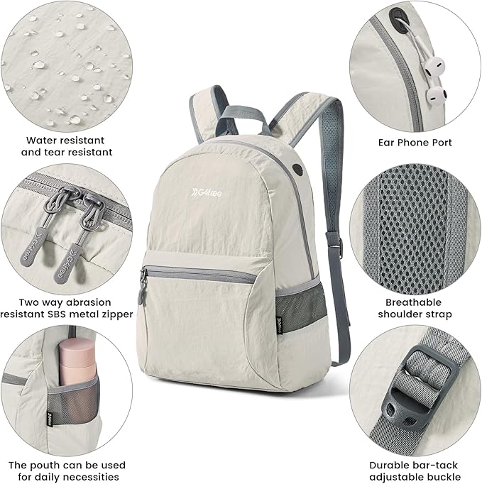 G4Free 20L Lightweight Packable Backpack Travel Hiking Daypack Foldable Backpack - Image 4