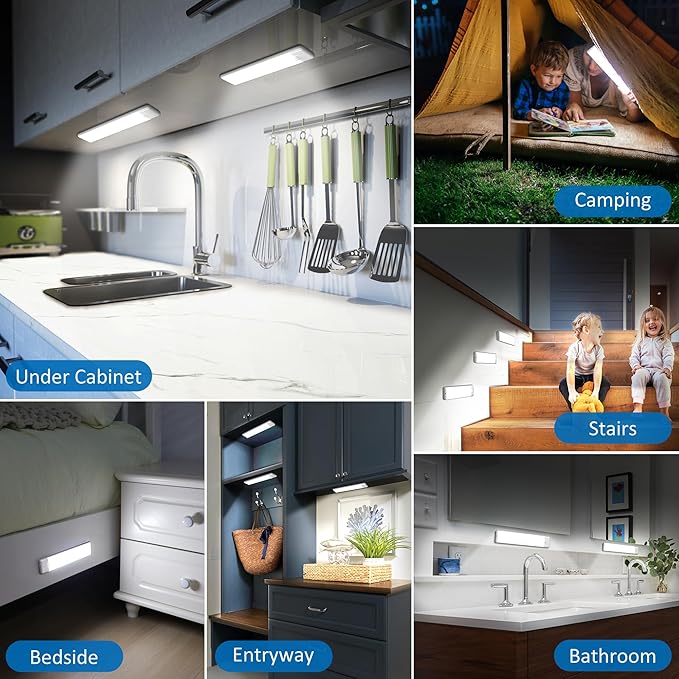 Motion Sensor Under Cabinet Lights, Magnetic Rechargeable Under Counter Closet - Image 8
