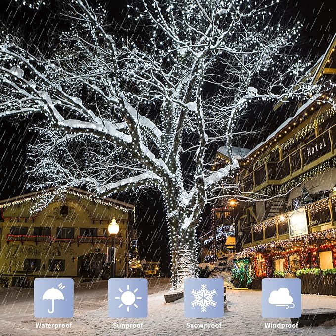 JMEXSUSS 200 LED White Christmas Lights Outdoor, 66ft Christmas Tree Lights - Image 6