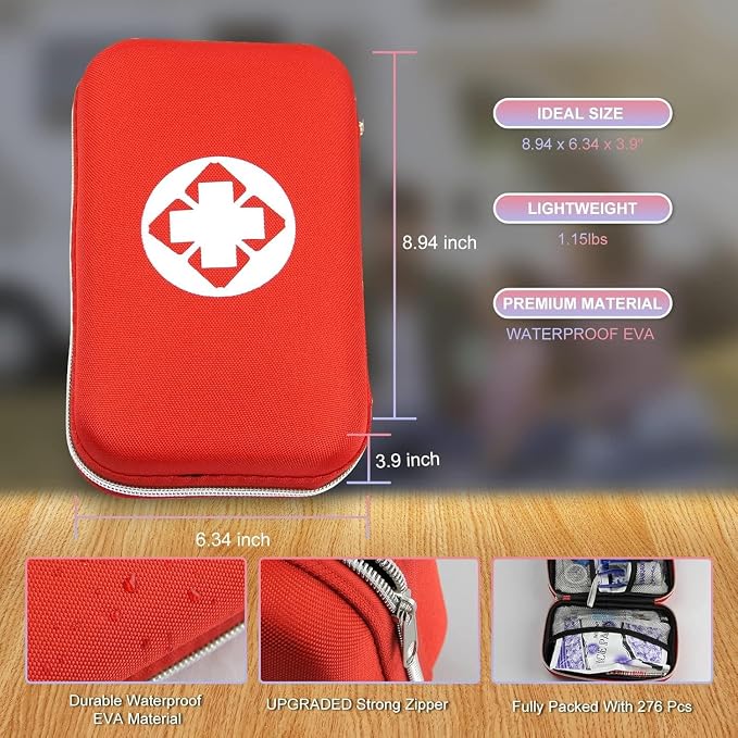 276PCS First Aid Kit Home Car Camping Hiking Emergency Supplies Small Compact - Image 3
