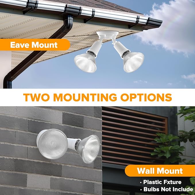 LUTEC 6 Pack Adjustable Twin Par Holder Outdoor Flood Lights, Switch Controlled - Image 5