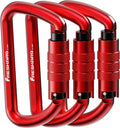 FresKaro 3inch 12kN-2698lbs Auto Locking Carabiner Clips, Solid D Shape by FresKaro