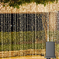 Solhice LED Curtain Lights Outdoor 12ft x10ft, 360 LED Plug in Hanging String by Solhice
