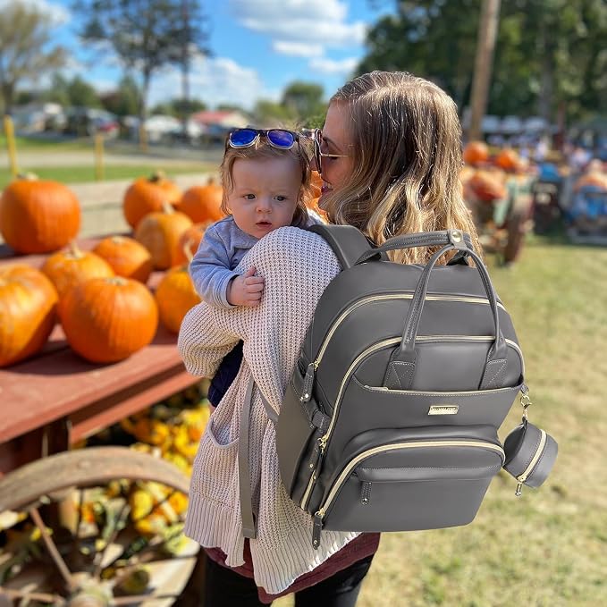 RUVALINO Diaper Bag Backpack, Insulated Bottle Holders & Pacifier Case - Image 8
