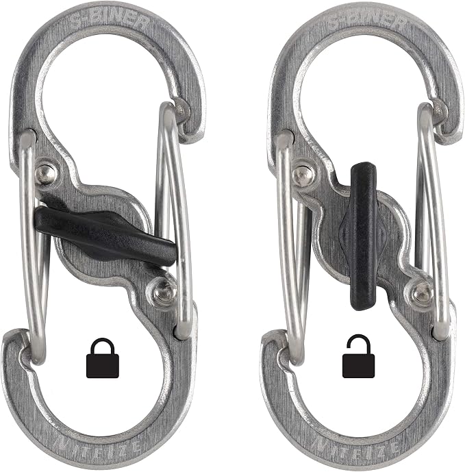 Nite Ize S-Biner MicroLock, Locking Key Holder, Stainless-Steel 2-Pack - Image 2
