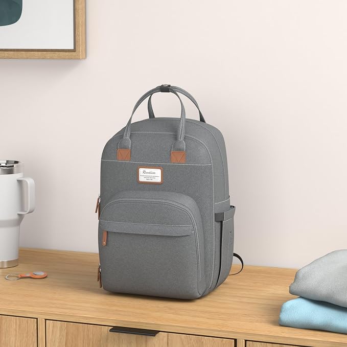 RUVALINO Diaper Bag Backpack, Large Capacity, Waterproof and Stylish, Iron Gray - Image 2