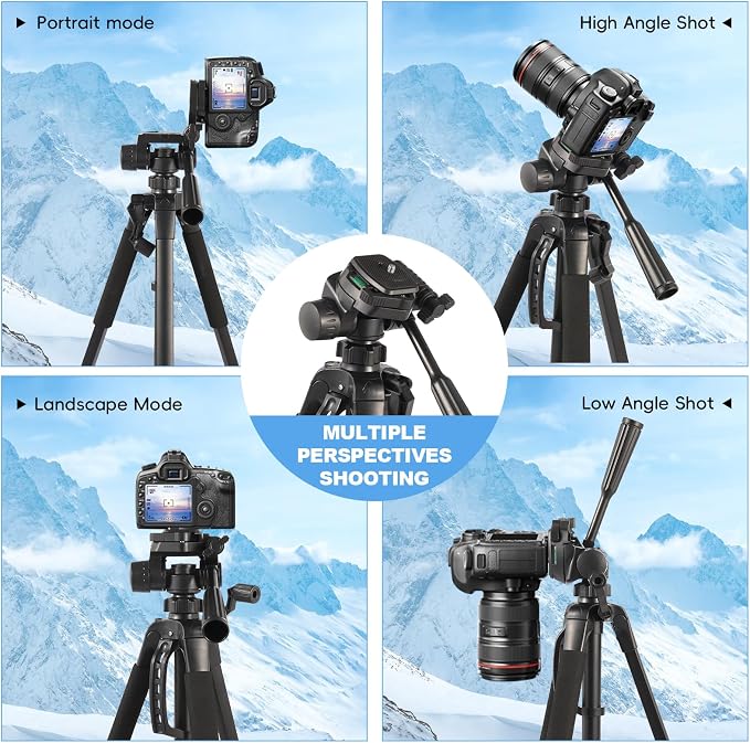 Tripod Stand for Camera & Cell Phone, 68” Professional Stand - Image 4