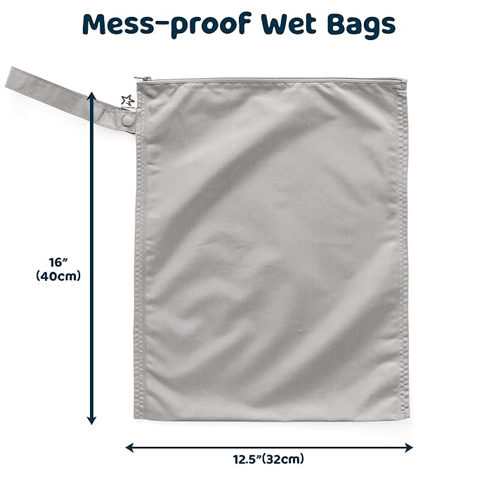 Tiny Twinkle Mess Proof Wet Bags | 2-Pack Reusable Waterproof Wet Bags - Image 2