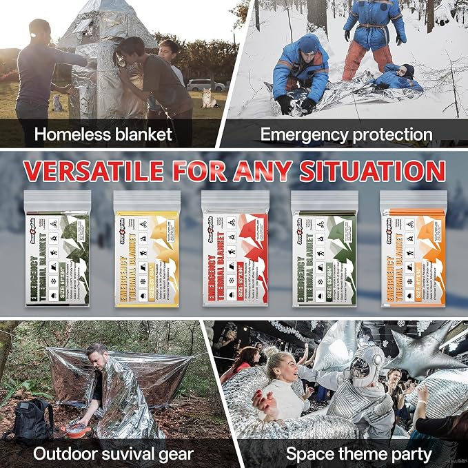 SecuCaptain Survival Emergency Thermal Blankets: 30 Pack Extra Large 84” x63” - Image 6