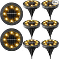 Solar Powered 8 Pack Outdoor LED Disk Lights by Kdorrku