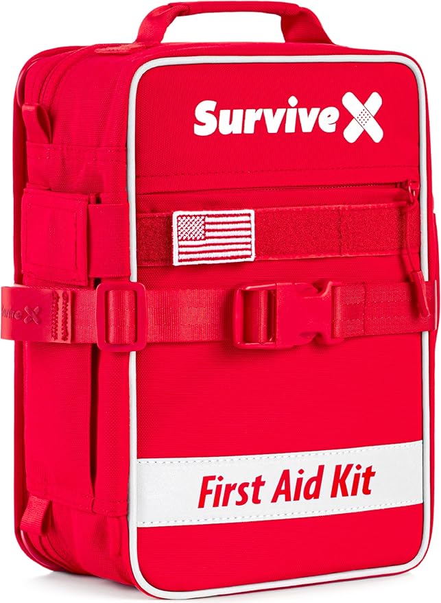 SurviveX Large First Aid Kit for Car, Travel & Home by SurviveX