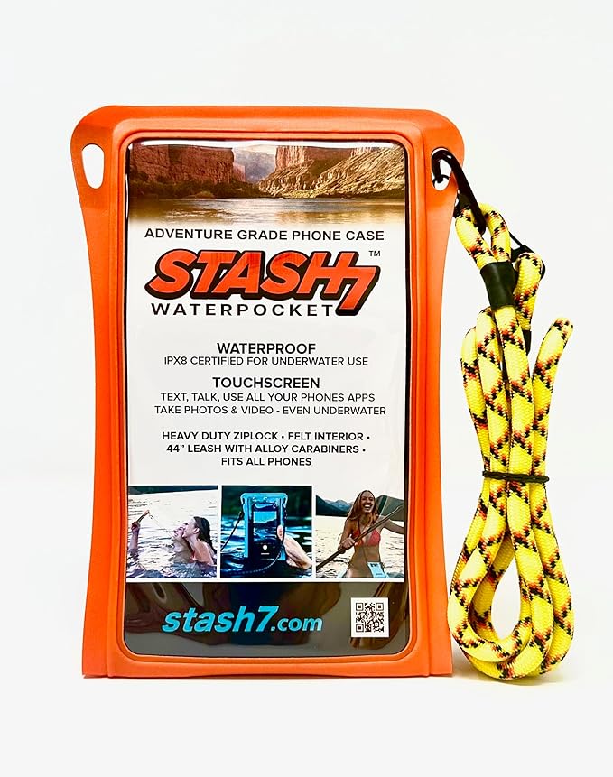 Stash7 Waterproof Phone Pouch w/Long Lanyard | IPX8 Adventure Grade Cellphone - Image 2