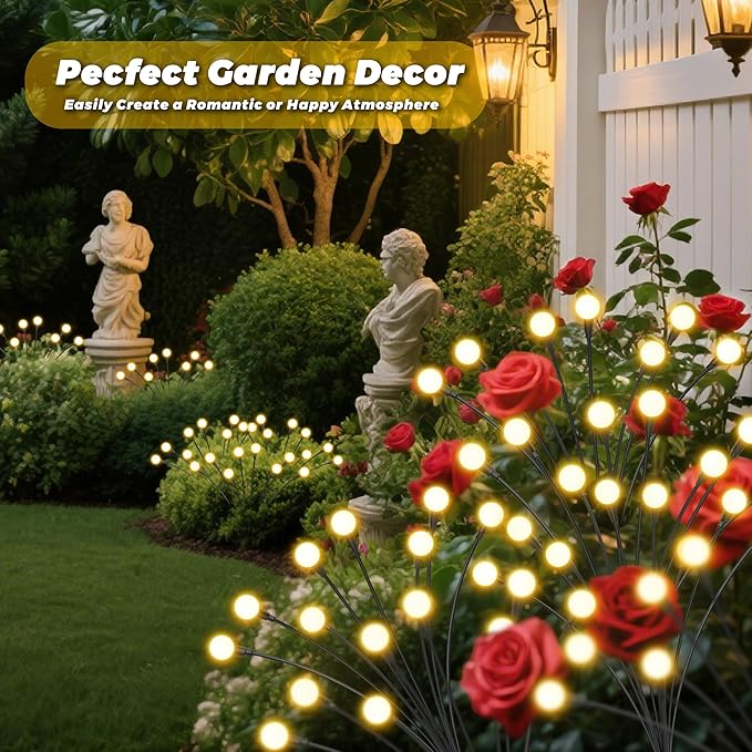 Solar Lights Outdoor-2Pack 16LEDs Solar Garden Firefly Lights Outside, Solar - Image 8