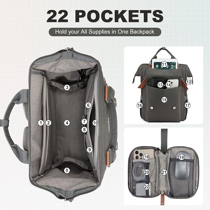 LOVEVOOK Laptop Backpack for Women Work Travel Commuter Backpack Business - Image 8