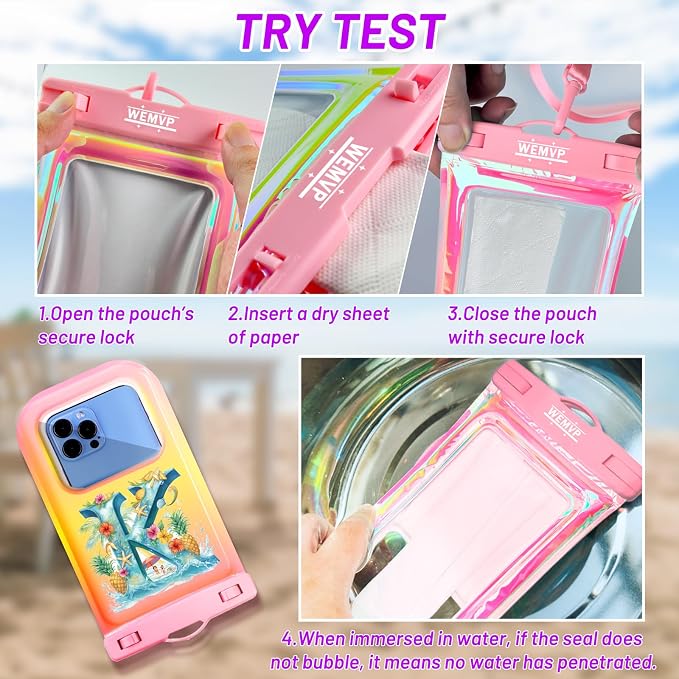 Personalized Initial Waterproof Phone Pouch Case - Image 4