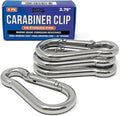 Stainless Steel Carabiner Clip, 4 Pack, 316 Marine Grade, Heavy Duty Spring by BetterBoat