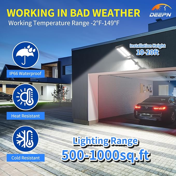 Solar Lights Outdoor, IP66 Waterproof Street Lights Outdoor, 6500K Dusk to Dawn - Image 3