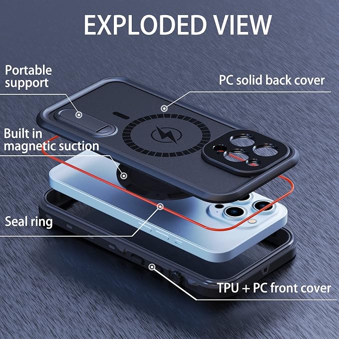 Omio for iPhone 13 Pro Waterproof Case Compatible - Image 5