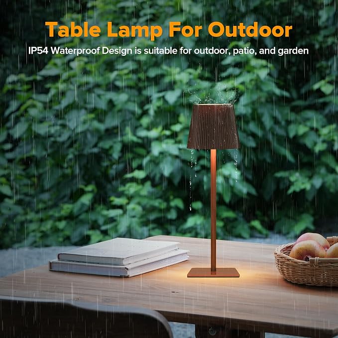 LUTEC 4 Pack Cordless Table Lamp, 6000mAh Rechargeable Battery Operated Desk - Image 5