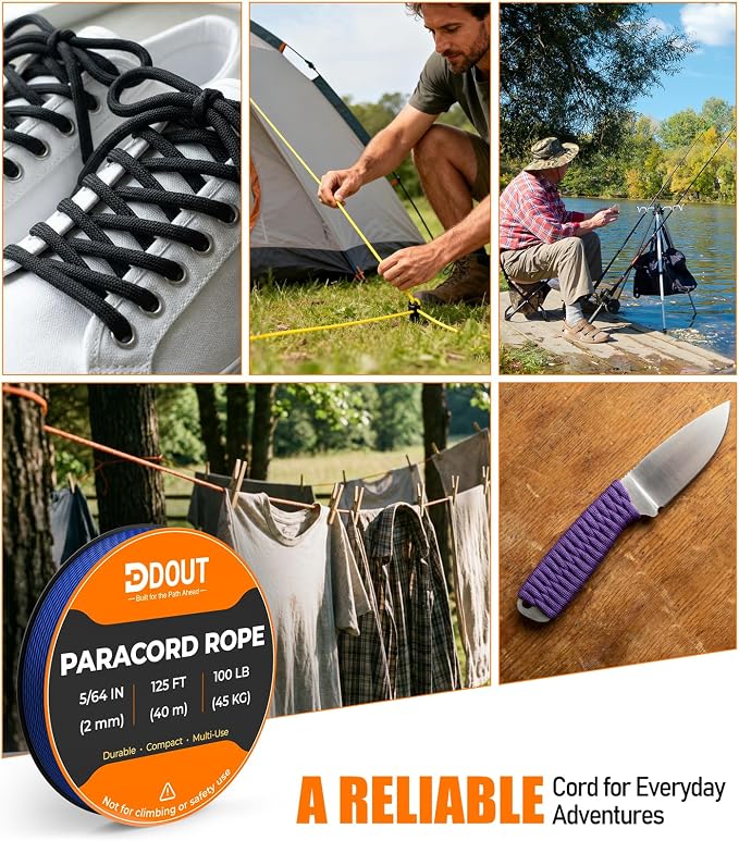 DDOUT 2mm Paracord 100lb, Thin Micro Paracord Rope, DIY Projects, Camping & - Image 2