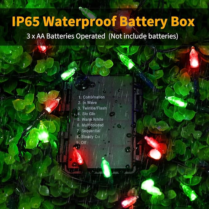 Brightown Battery Operated Christmas Lights 2 Pack 18 Feet 50 LED Clear Mini - Image 2